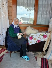 old lady weaving